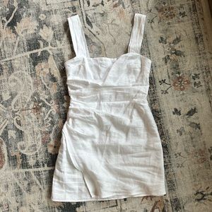 Reformation Kerrigan white linen mini dress SIZE 4